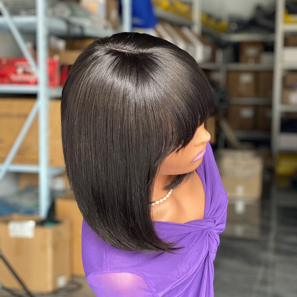 Bob Human Hair Wigs Europe and the United States Real Hair Wig Head Covering