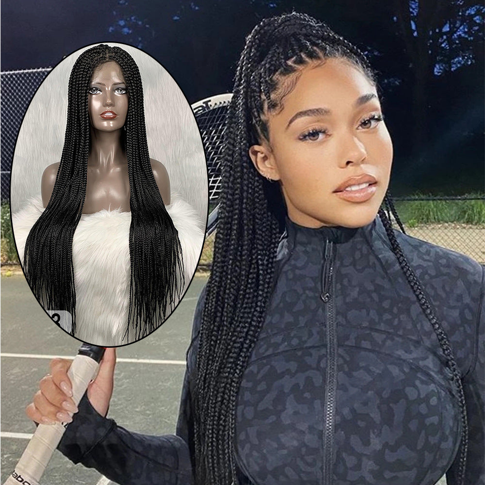 Lace Braid Chemical Fiber Head Covers Full Lace Long Braid Head Covers Wig