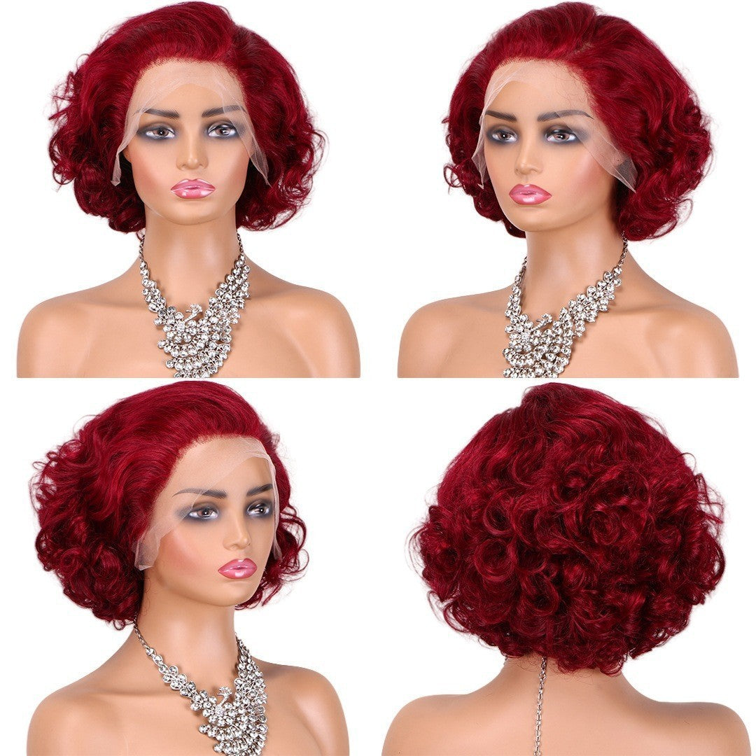 Real Hair Wigs Short Full Mechanism Headgear Human Hair Pixie Cut Wigs