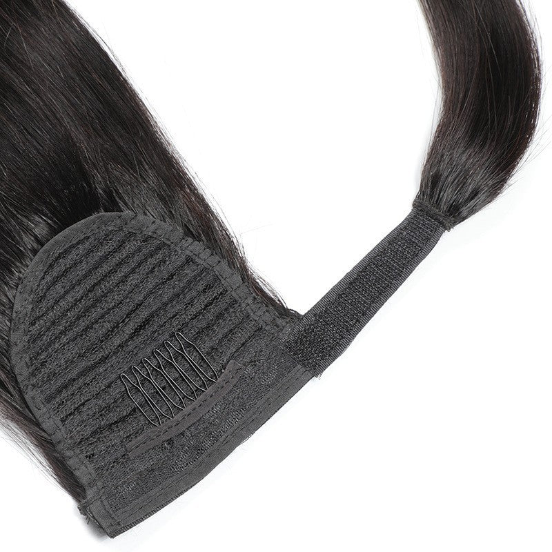 HUMAN HAIR Real Hair Wig velcro Ponytail WRAP PONYTAIL