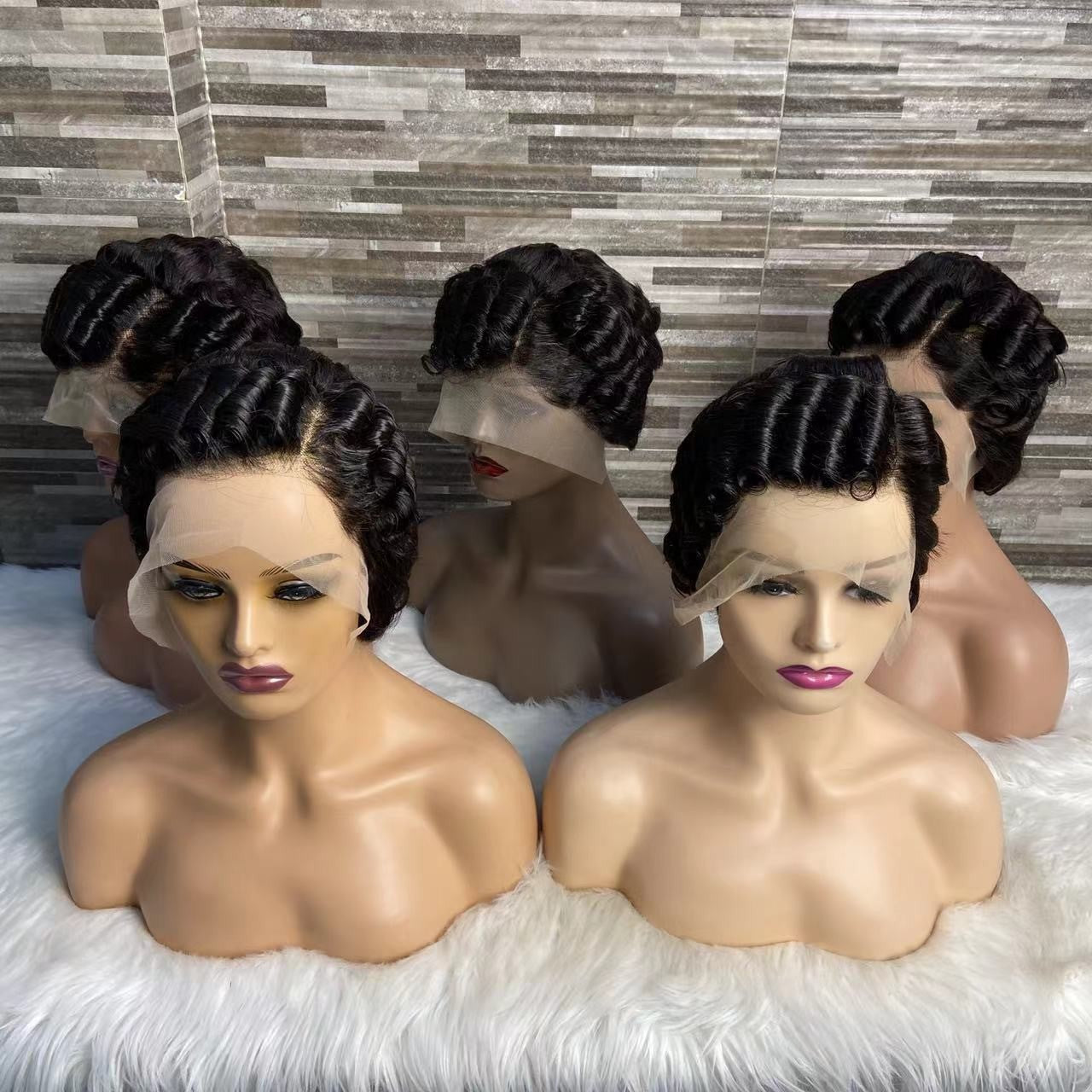 Short Curly Hair Head Covering Pixie Cut Wig 13*4lace 100%human Hair