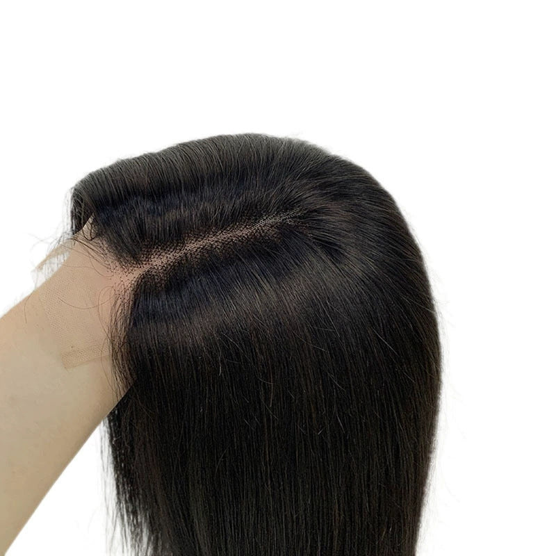 Wig Front Lace Real Hair Wig 2*6 Kimclosure Head Covering 100% Human Hair