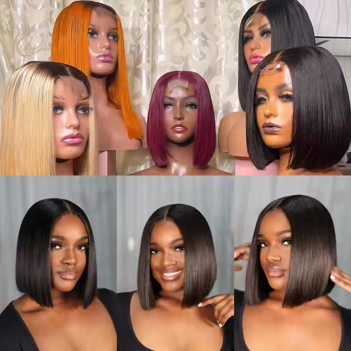 Lace Real Hair Double Drawn Bob Wig Lace Wig Bob Wig