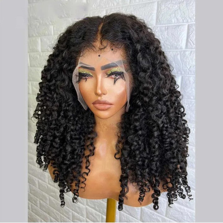 Deep Curl Lace Front Wigs Wholesale Front Lace Curl Real Hair Headgear