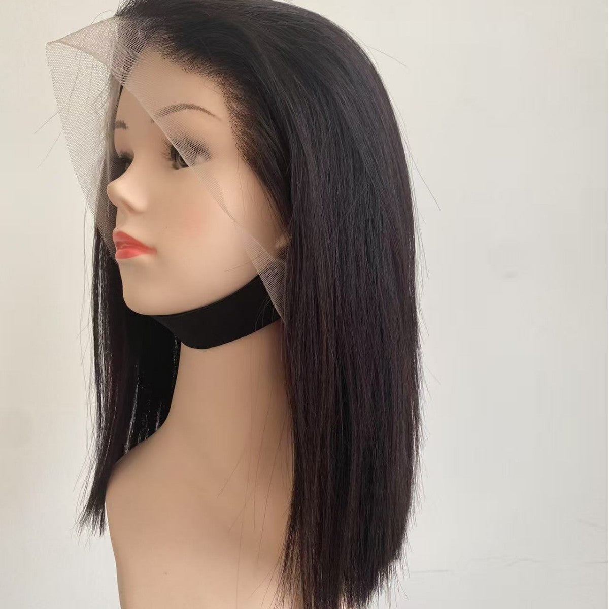Wigs Real Hair Short Straight Head Front Lace Human Hair Wigs Bone Straight