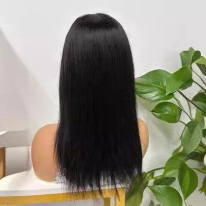 Long Straight Hair Real Human Hair Head Covering Full Lace Wig Human Hair