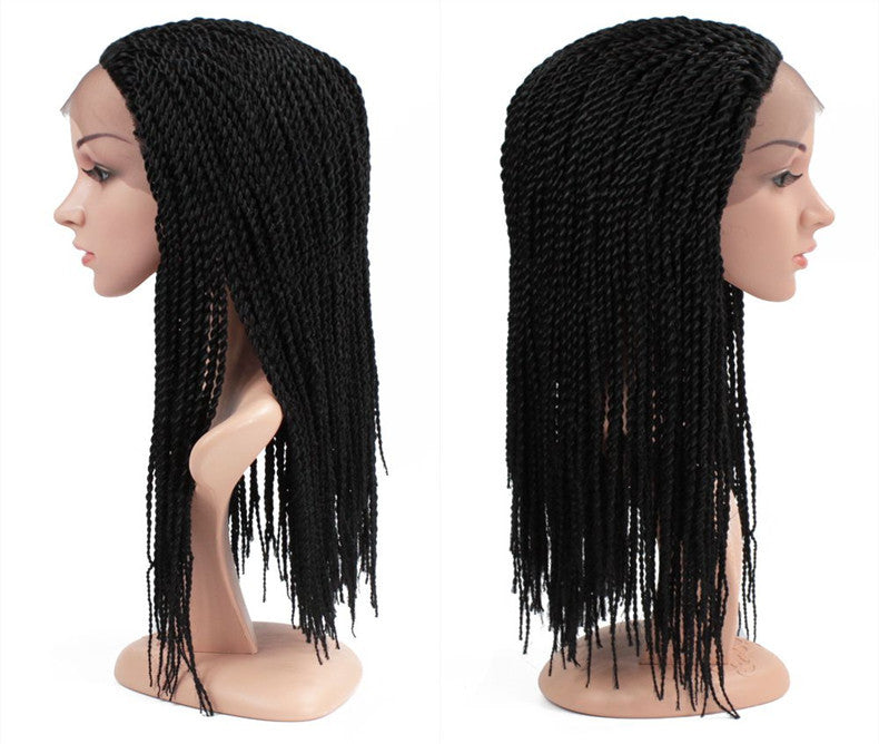 Hand Rubbed Dirty Braids High Temperature Silk Braids Front Lace Head Covering Wigs