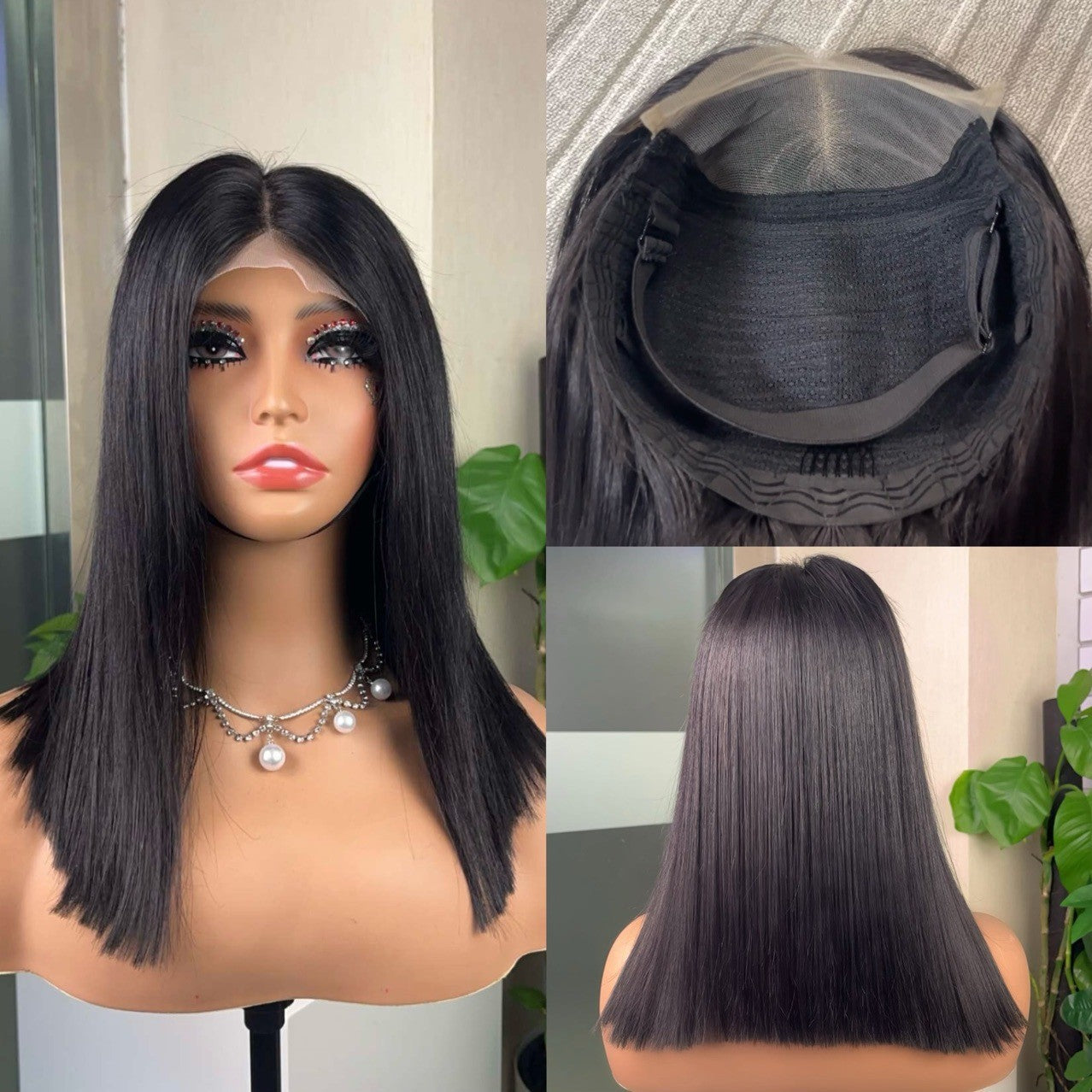 Wig Female 5*5 Transparent Lace Straight bob Hair