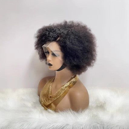 13x4 Afro Wig 100% Human Hair Peruvian Hair 12A Real Hair