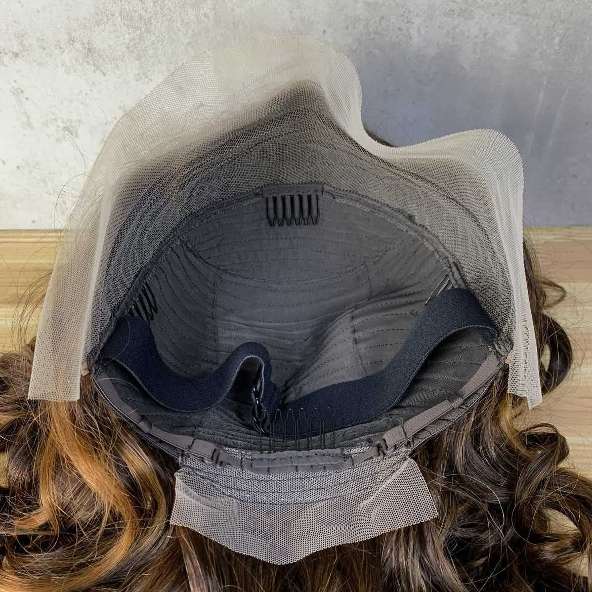 13x4 Front Lace Real Long Curly Hair Headgear Style Can Be Flush or Oblique Fluffy Wig