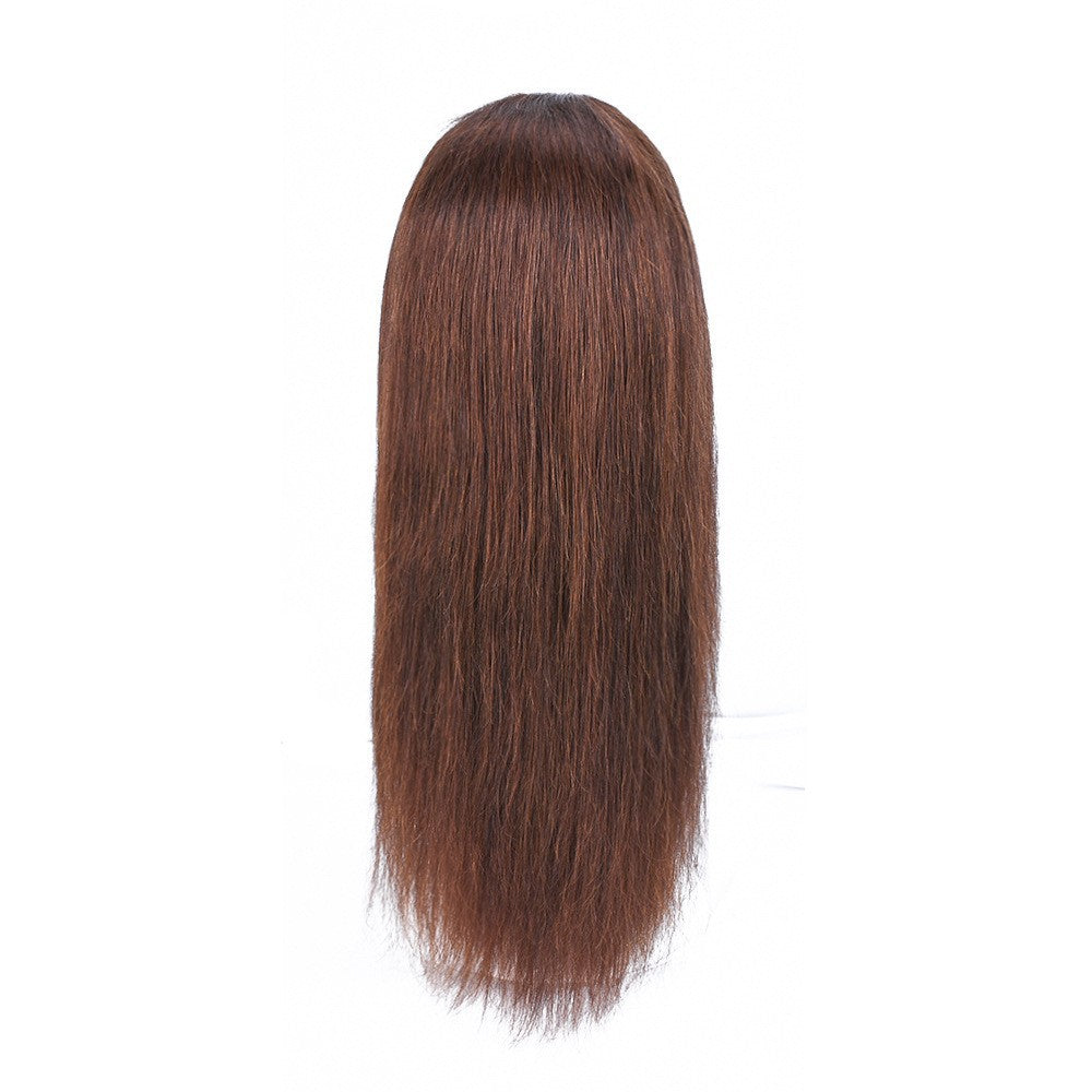Real hair lace wig U-shaped lace wig long hair wig