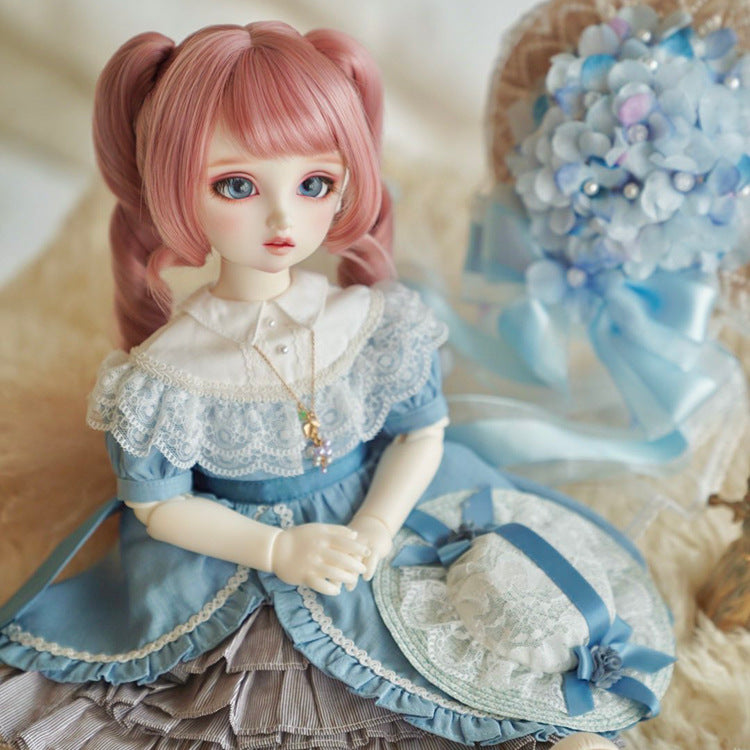 BJD wig double ponytail soft high temperature silk six points three points four points sewing double ponytail sd wig bjd doll 3 points