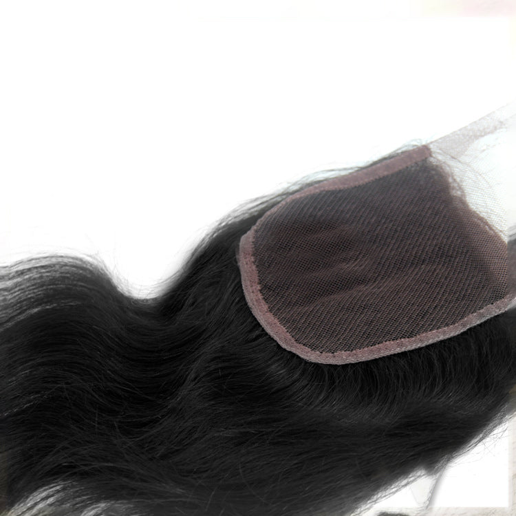 100% Indian human hair hand-woven universal lace hair block straight hair replacement block lace closure in stock
