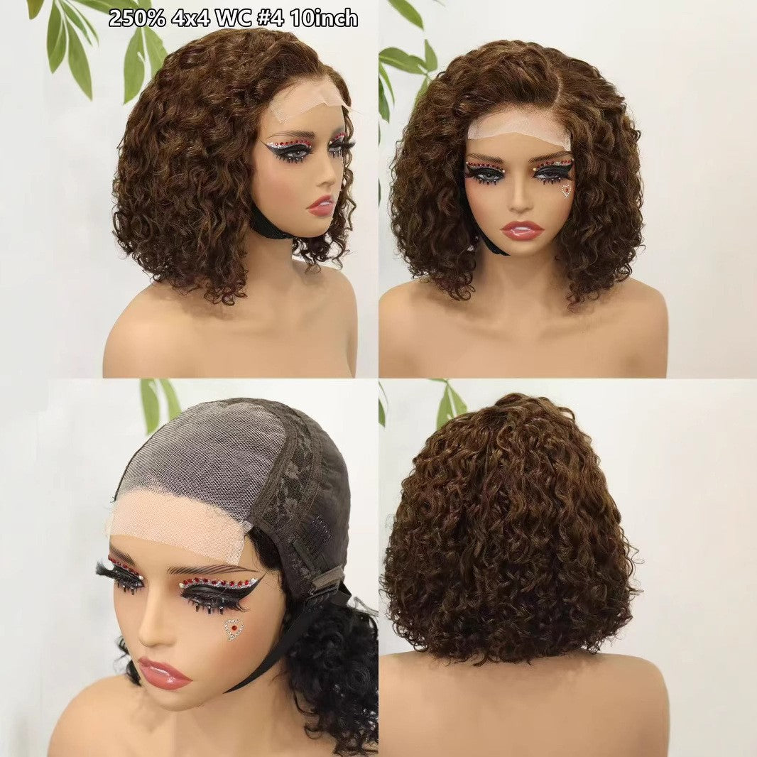 250% Human Hair Parted 4*4 BOB-WC 10inch 100% Human Hair