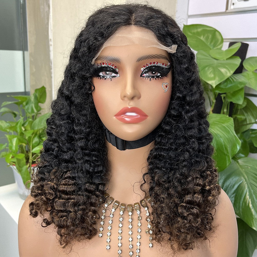 Front Lace Lace Small Curly Wig Head 5*5 Burmese Curly Curly Wig