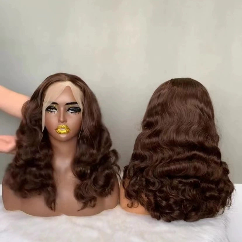 13x4 BodyWave Frontal WigsHair Human Front Yellow Silk Real Hair Wigs