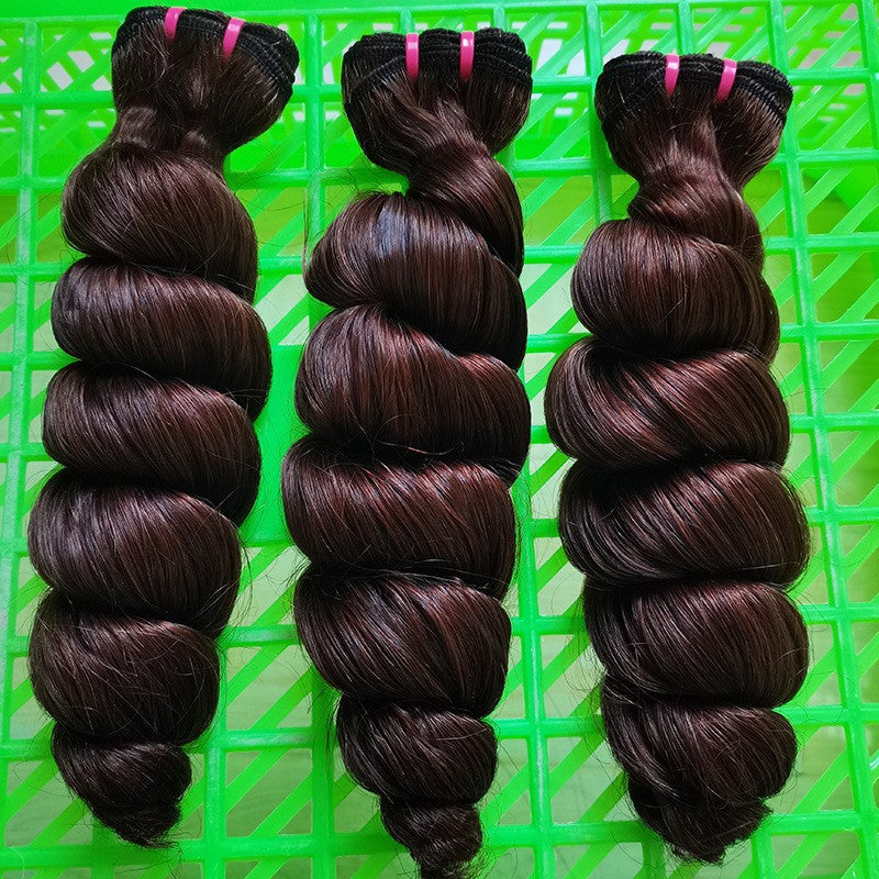 Brown Vietnam Raw Hair Loose Wave Double Drawn Hair Bundles
