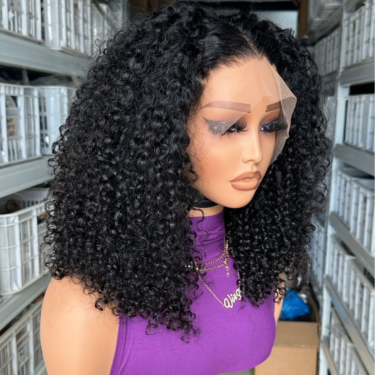 Front Lace Wig Head Cover 13X4 Frontal Lace Human Hair Pixie Curl Wig