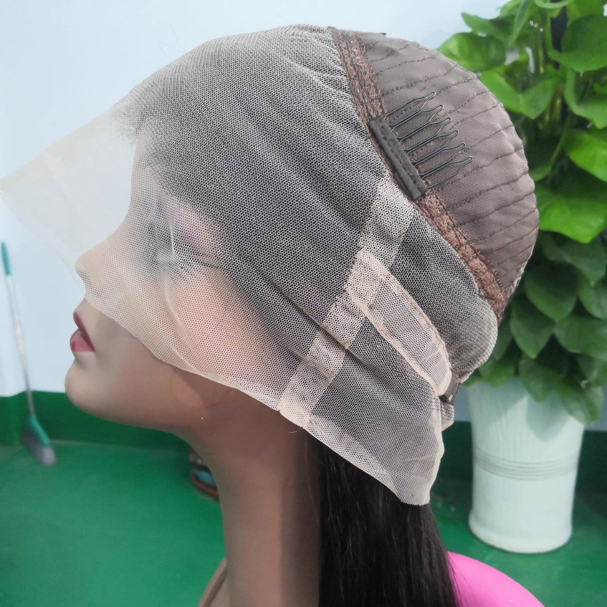 360 Real Hair Head Cover Foreign Trade Wholesale Natural Color Wig Head Cover Human Hair 360 Lace Wig