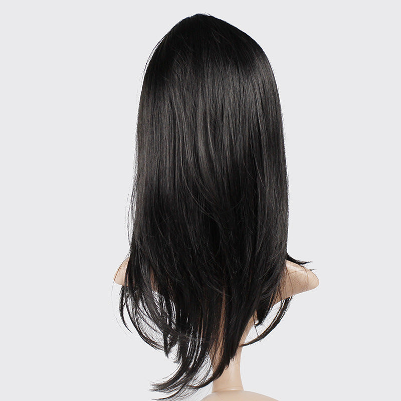 Chemical Fiber Hair Long Straight Hair Realistic Natural Hair Wigs Head Covering Wig