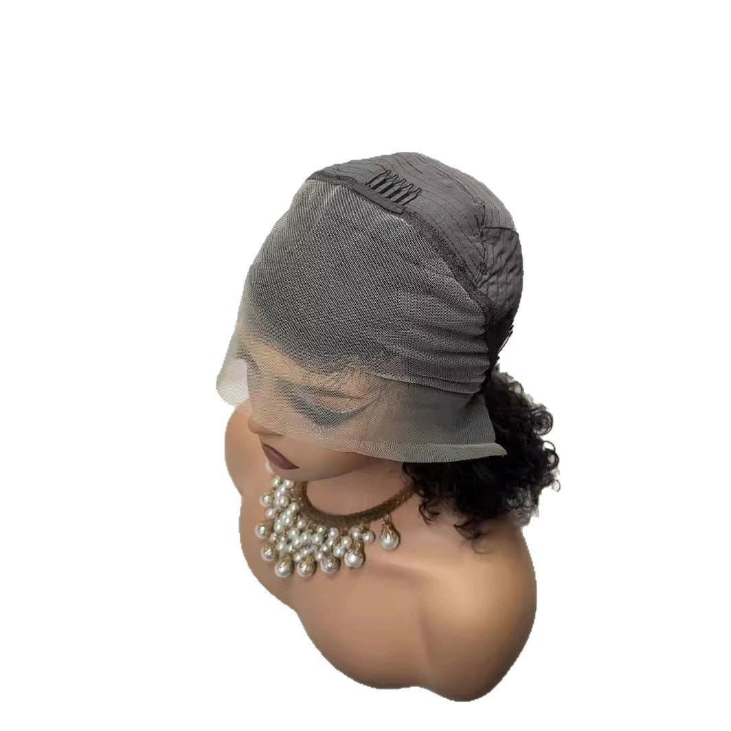 Peluca bob con ondas al agua de 13x4, cabello peruano 100% cabello real