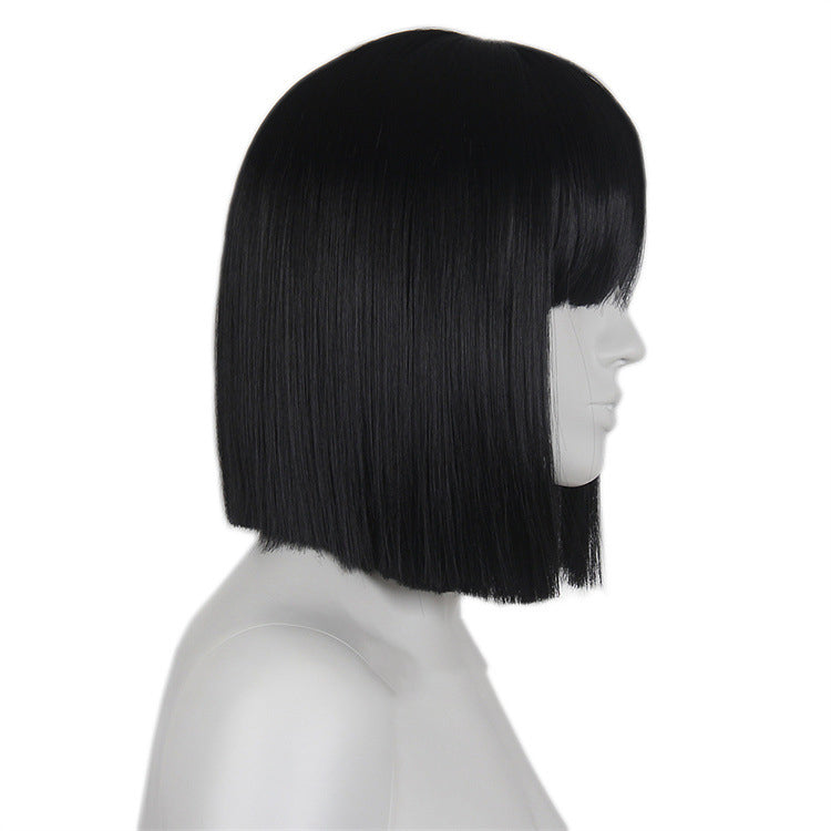 Hard Shell Wig for Clothing Female Model Half Factory Wholesale Black Short Straight Hair bob Wig with Hard Shell
