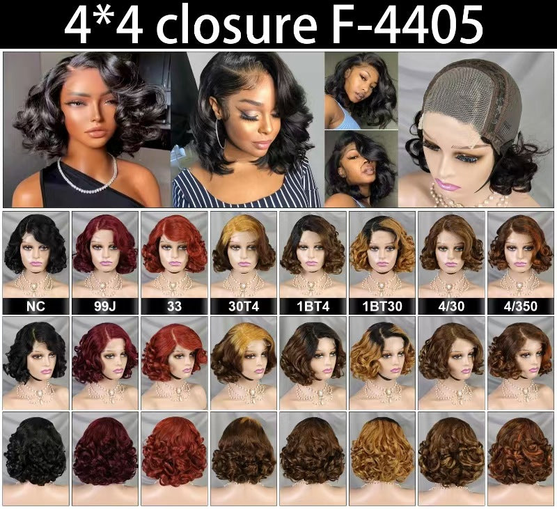 bob Human Hair Wigs Loose Wig 4*4lace Wig Real Hair Short Hair bob Head