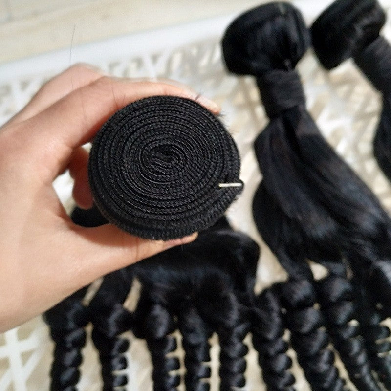 Real Hair Bundles Bouncy Curls Braided Hair Funmi Closure