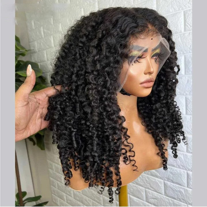 Deep Curl Lace Front Wigs Wholesale Front Lace Curl Real Hair Headgear