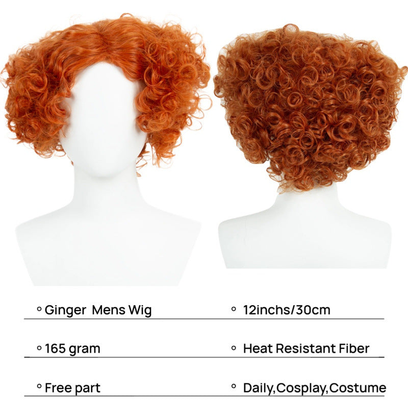 Alice in Wonderland cosplay Mad Hatter orange fluffy high-temperature wig