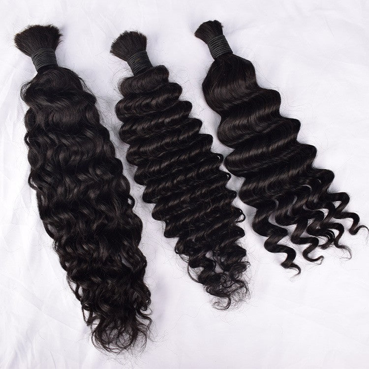 Real human hair natural deep wave human hair wig with real human hair strands