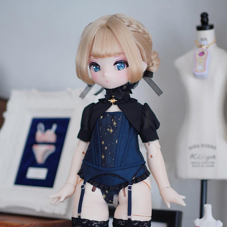 BJD wig braid double ponytail shape milk soft silk 3 points 4 points 6 points doll SD wig set factory wholesale