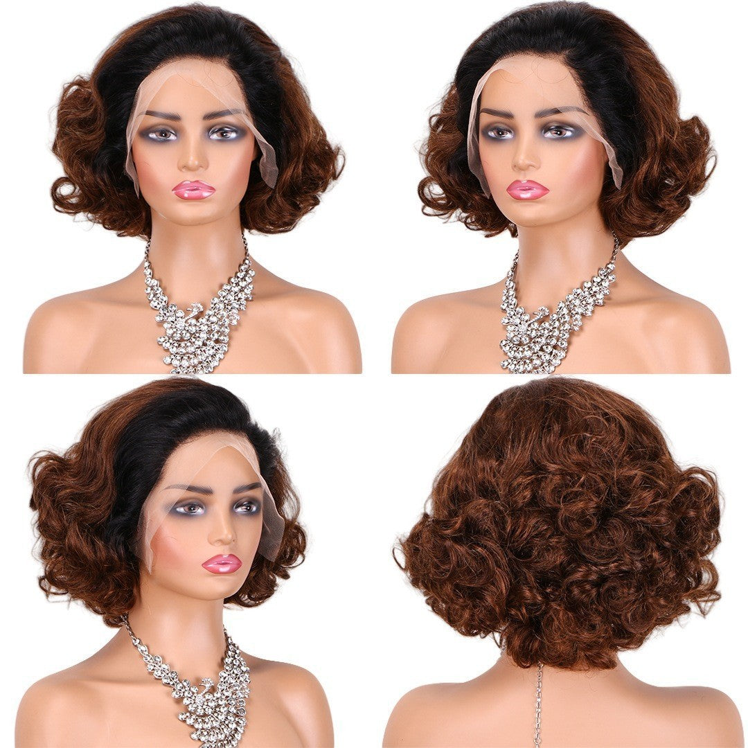 Real Hair Wigs Short Full Mechanism Headgear Human Hair Pixie Cut Wigs