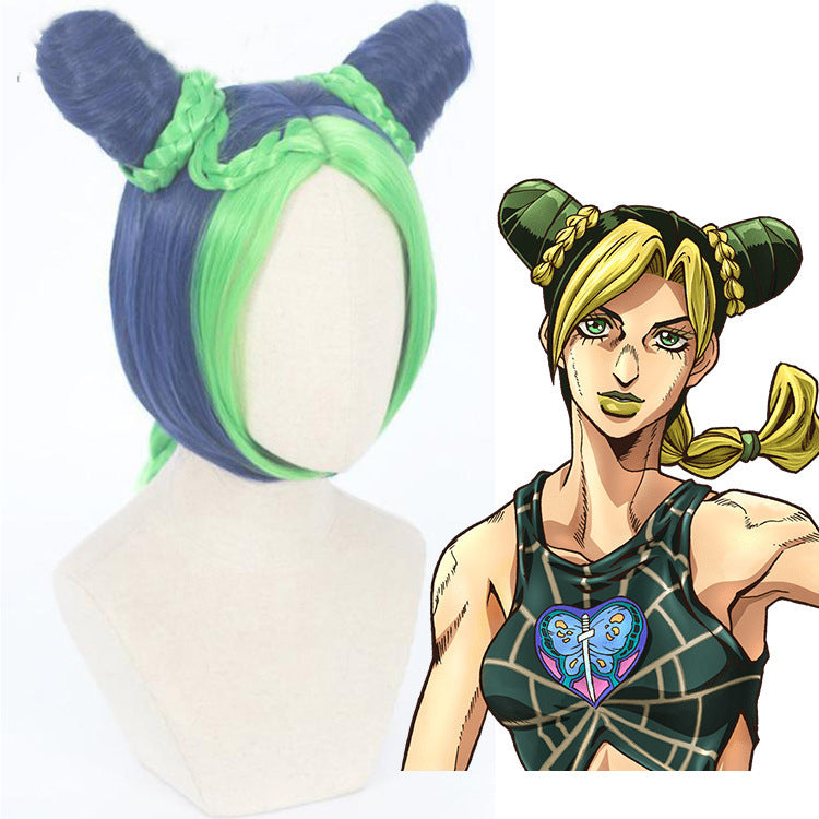 Cosplay Wig Wholesale JoJo's Bizarre Adventure Jolyne Kujo Braid Blue-Green Anime Wig