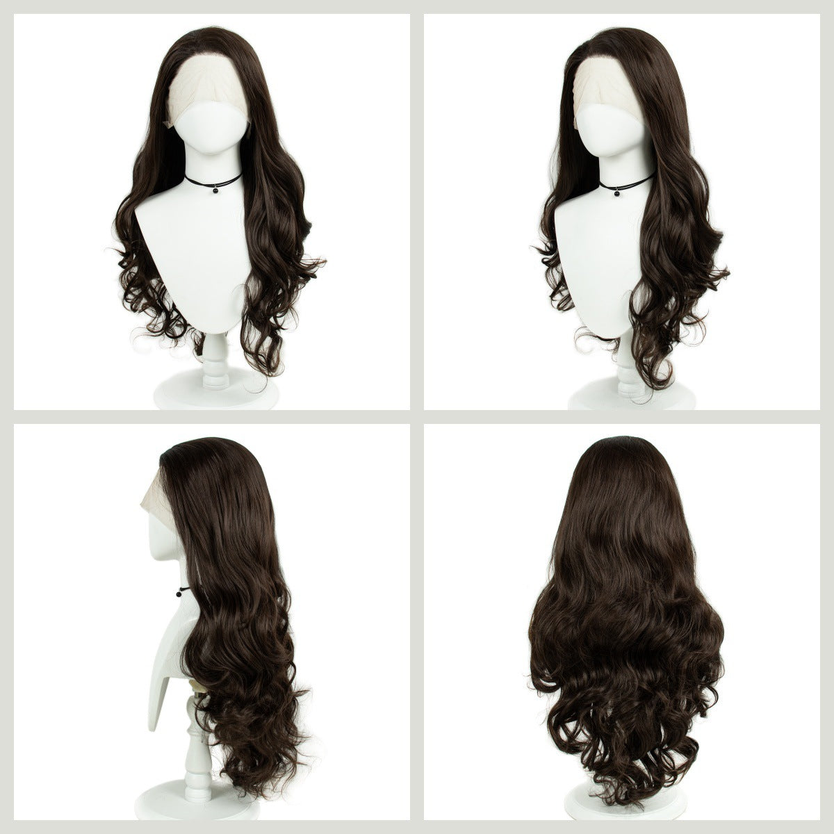 Synthetic Wigs with Front Allace Simulation Hand Hook Chemical Fiber Ladies Wig