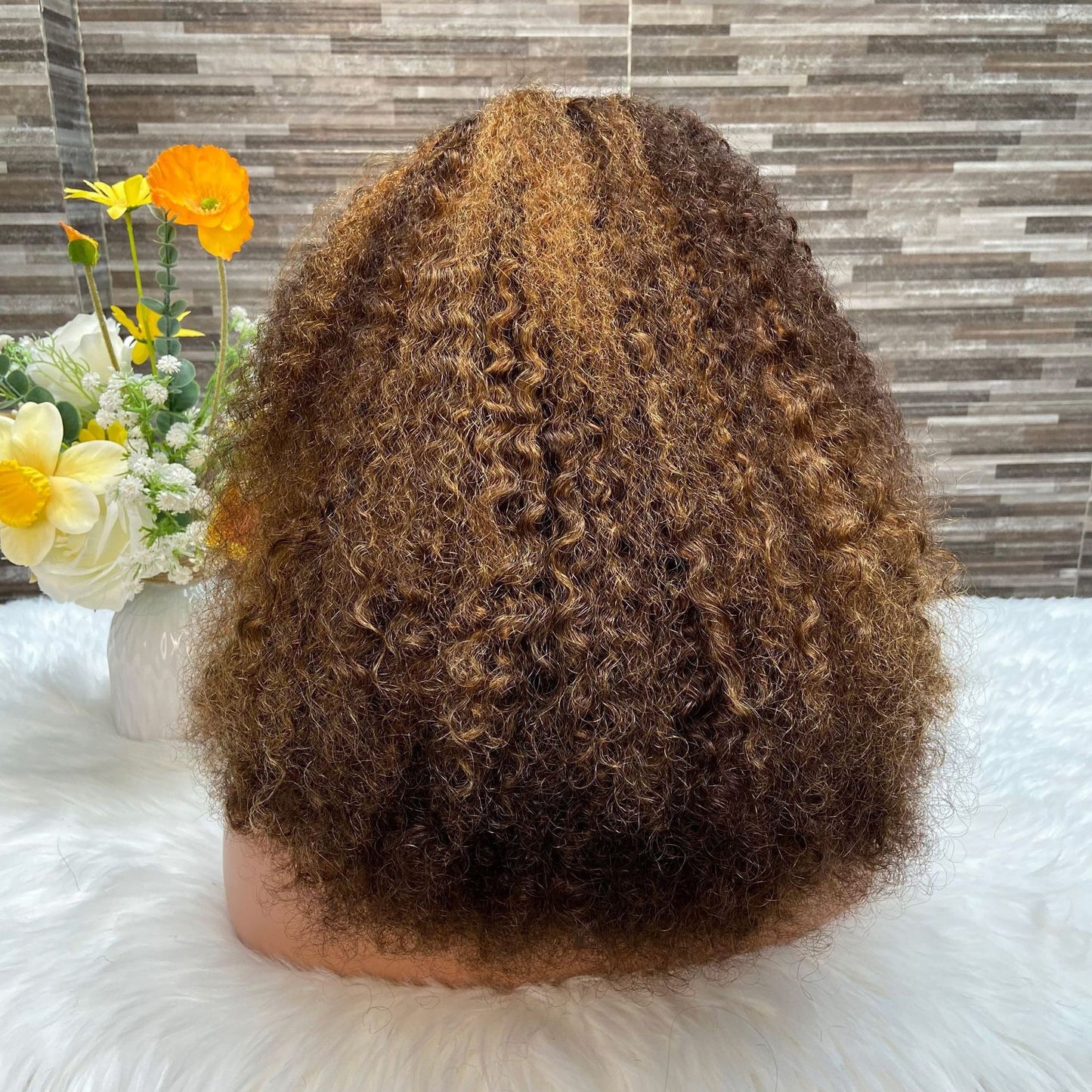 Human Hair Pixie Curly Wigs 250% Real Hair Head Set 13x4 Front Lace Wig