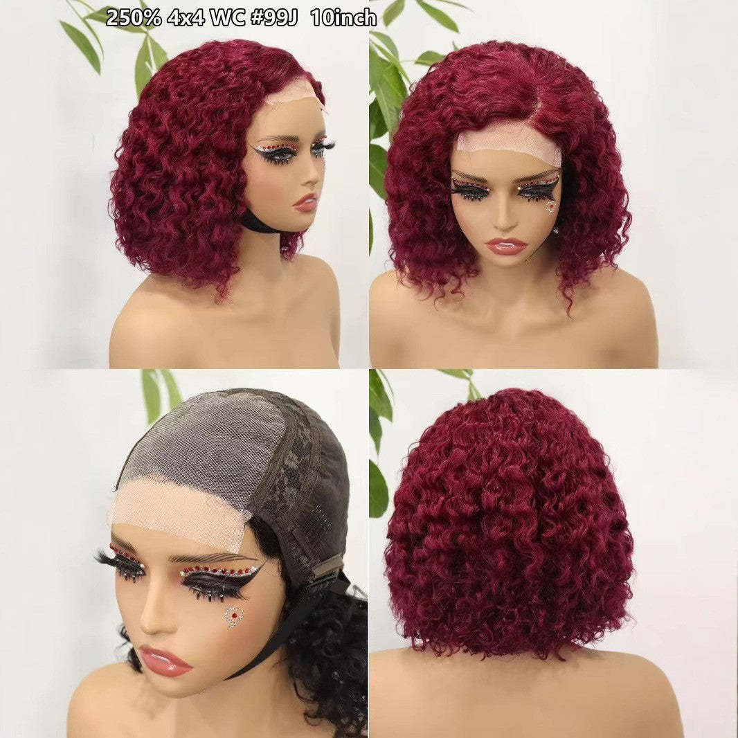 250% Human Hair Parted 4*4 BOB-WC 10inch 100% Human Hair