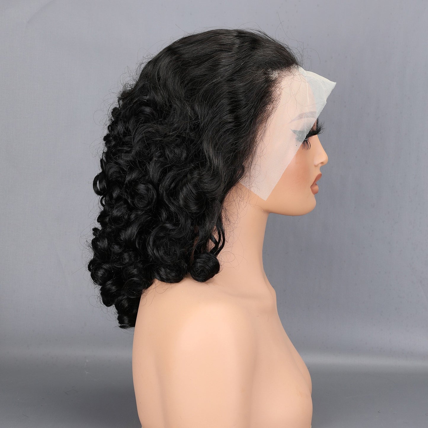 Hot Model Wig 13*4 Front Lace Mixed Human Hair Head Covering Spring Curly