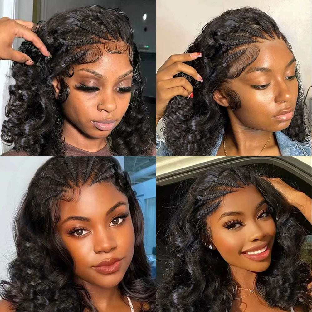 Afro Braid Loose Wig 13*4 Lace 100% Human Hair Wig Curly Hair