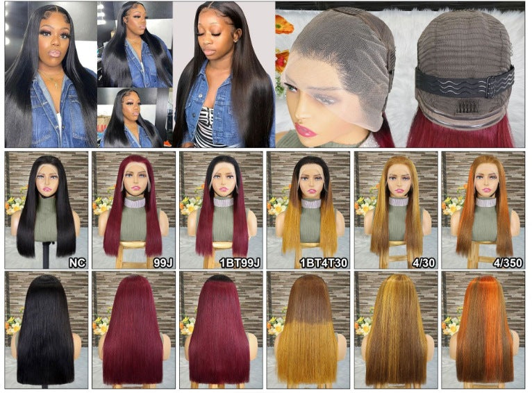 Wig Straight Hair 13x4 Front Lace Real Hair 100% Human Hair