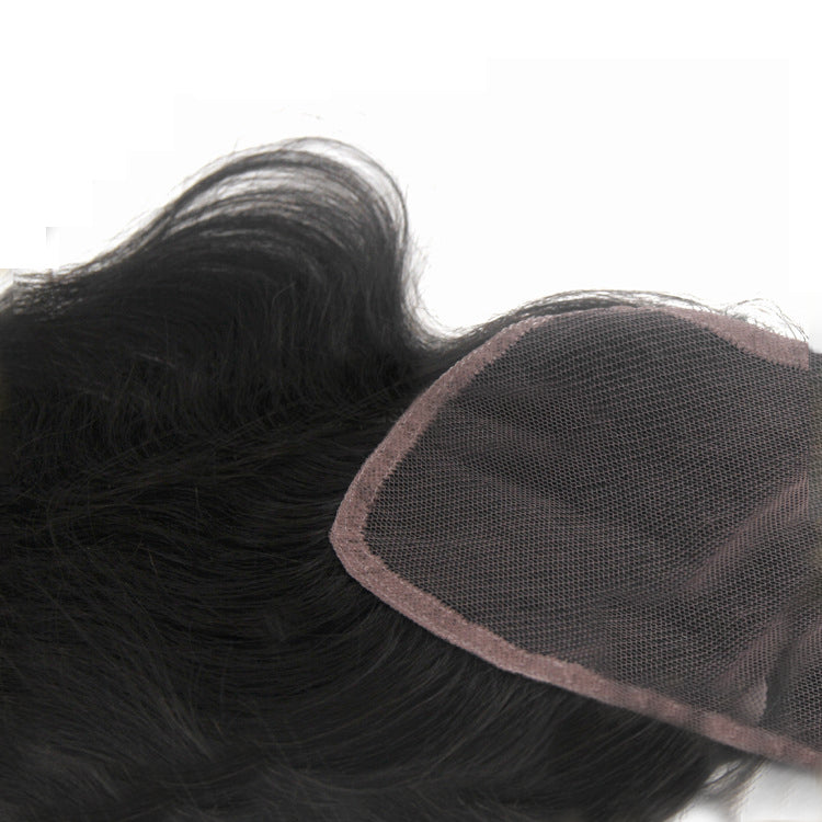 100% Indian human hair hand-woven universal lace hair block straight hair replacement block lace closure in stock