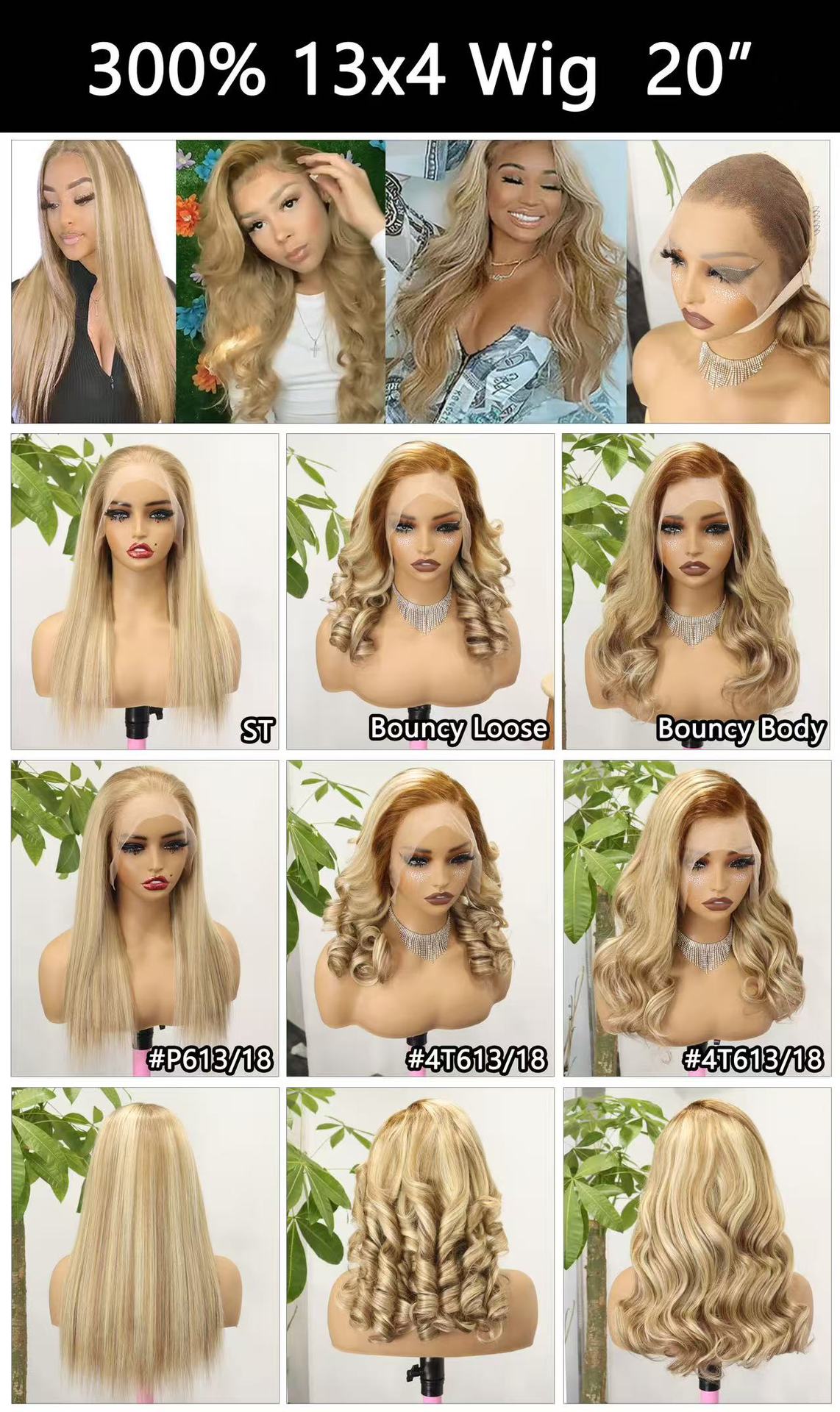 Real Hair Head Cover 300%13*4 Frontal Wig 100%human Hair