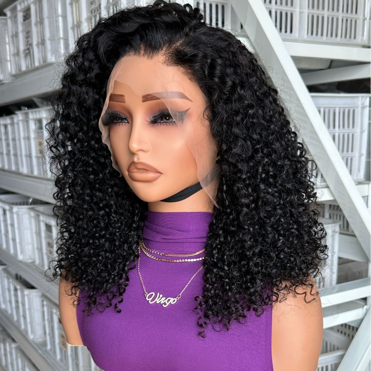 Front Lace Wig Head Cover 13X4 Frontal Lace Human Hair Pixie Curl Wig