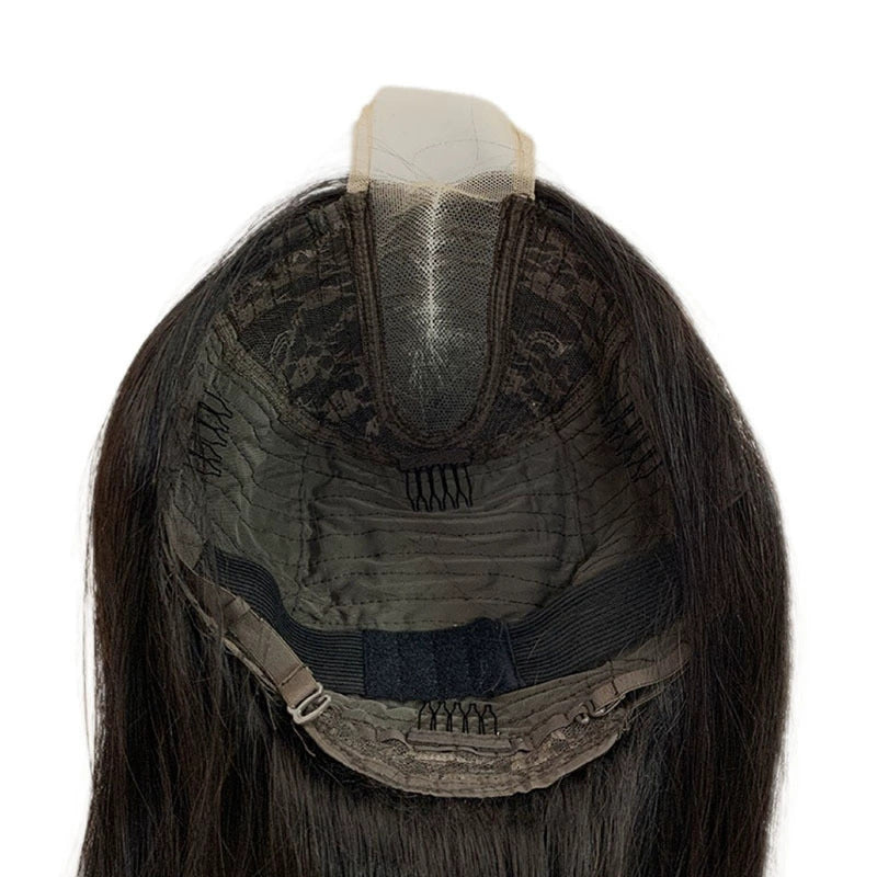 Wig Front Lace Real Hair Wig 2*6 Kimclosure Head Covering 100% Human Hair