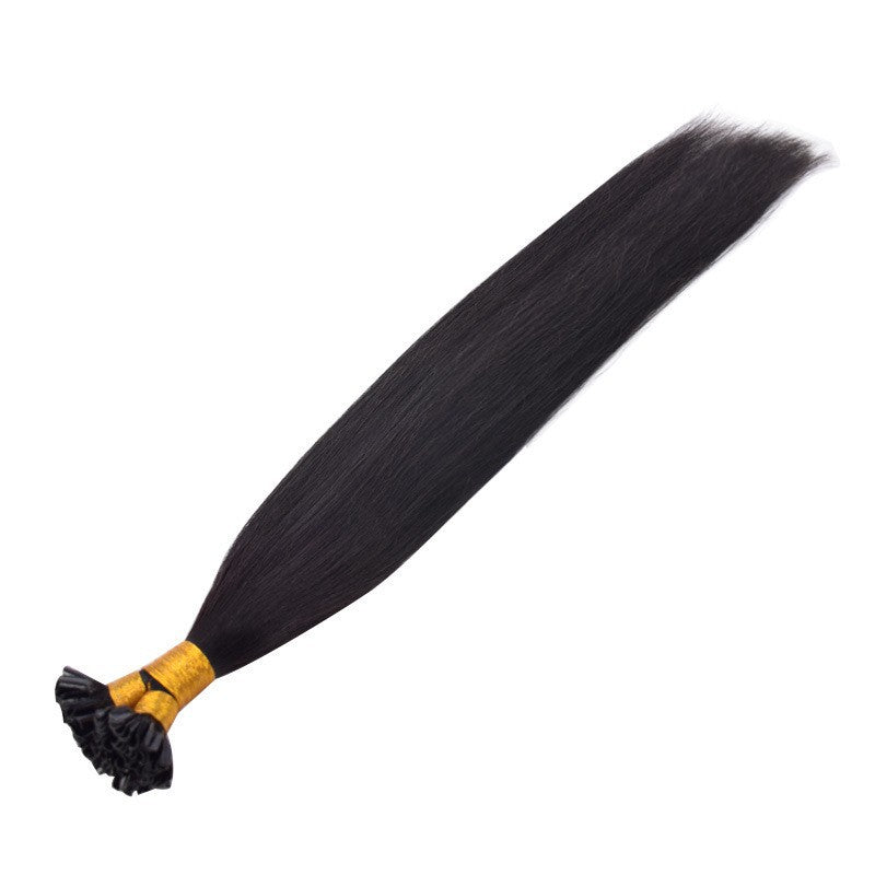 Real hair seamless hair extensions U-Tip hair natural color nail hair extensions wig hair bundle