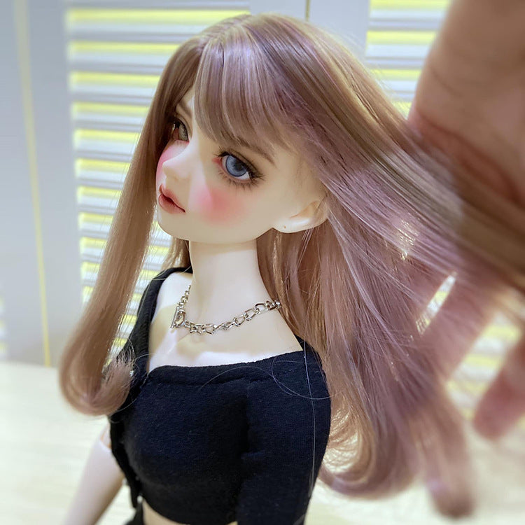 BJD wig factory wholesale six points small three points 3 points wig bjd milk soft silk 4 points doll wig long hair