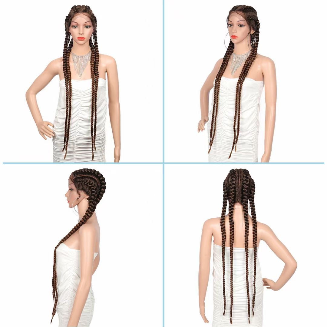 Hot Sale Front Lace Chemical Fiber Hair Four Braids Fishbone Braid Head Covering