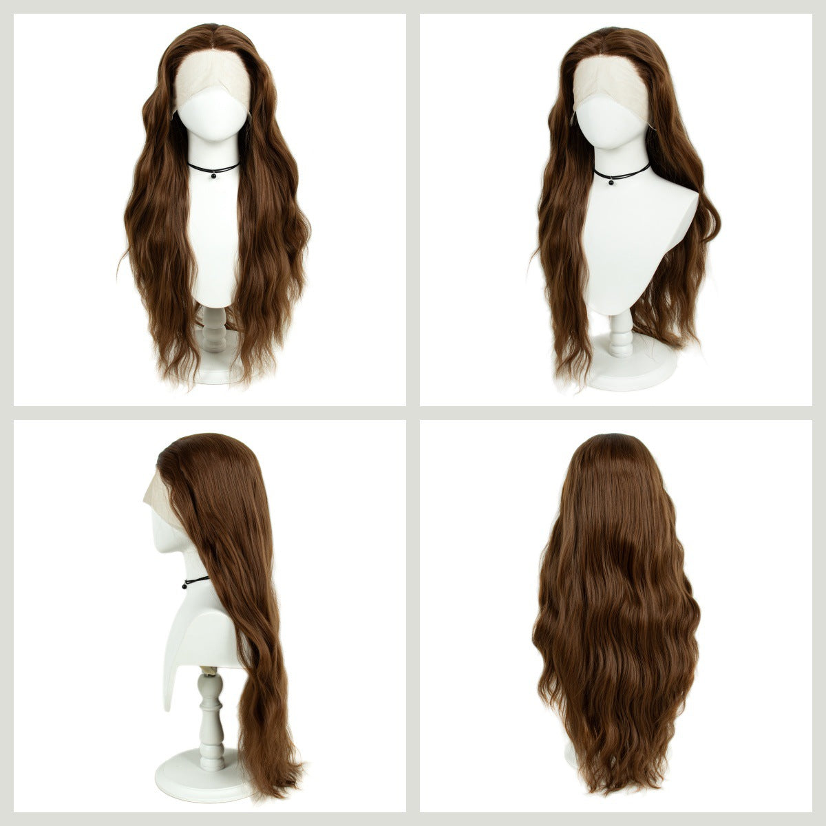 13x3 HD Lace Wig Free-parting Brown 80cm Long Curly Hair Female Front Lace Wig