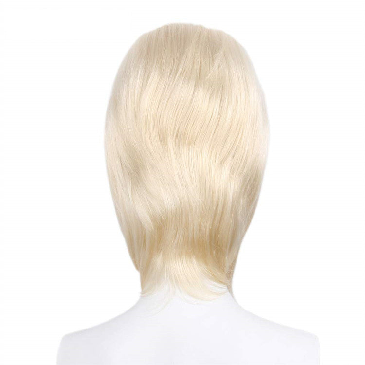 60s Retro Wig 613Blonde Gold 14 Inch Side Bangs Party Carnival Halloween Wig