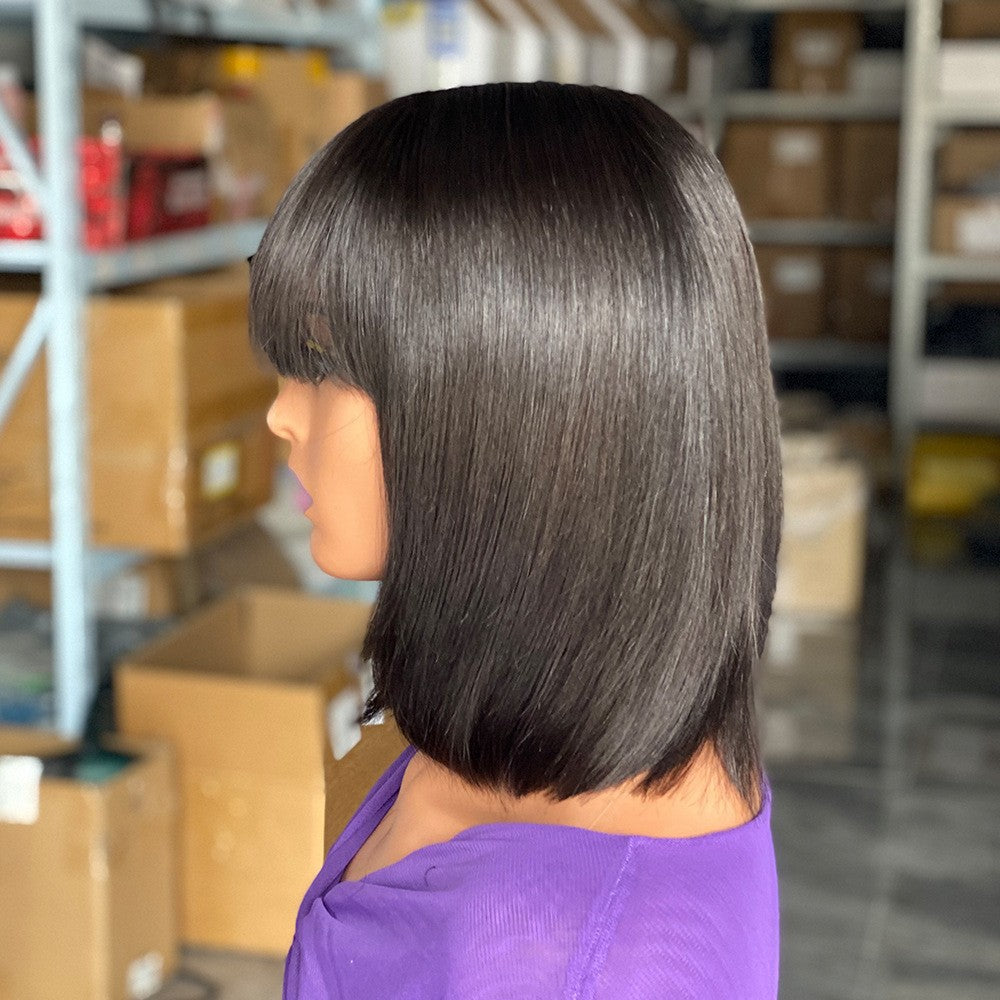 Bob Human Hair Wigs Europe and the United States Real Hair Wig Head Covering